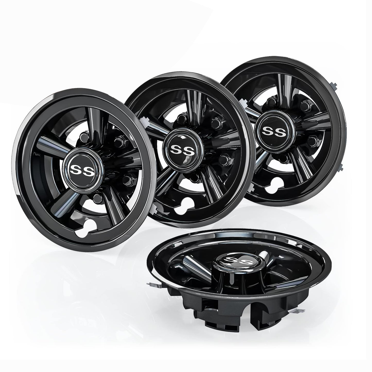 Golf Cart SS Wheel Covers, Black