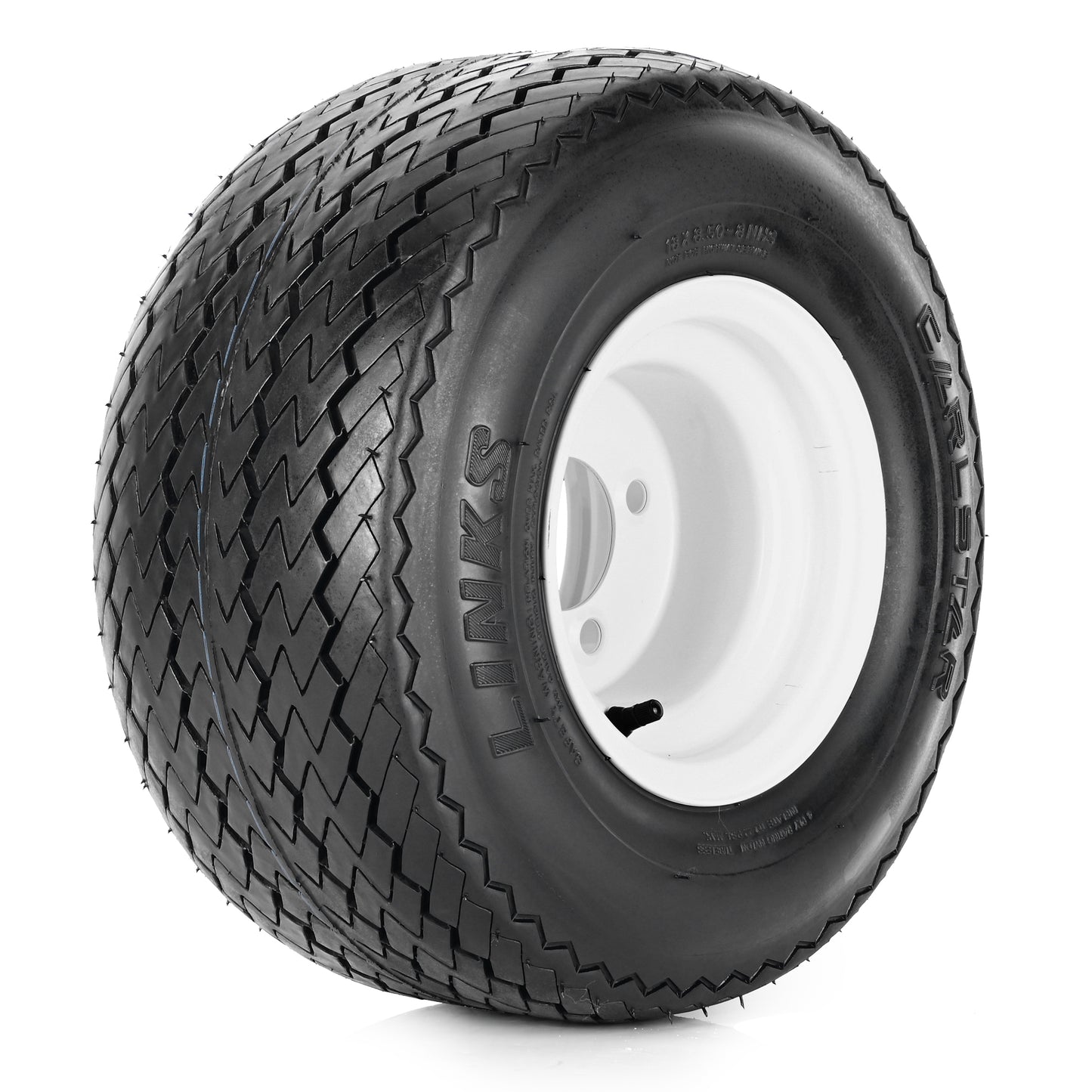 CARLSTAR LINKS Golf Cart Street Wheels + SteelTires Combo, Set of 4, Size 18*8.5-8
