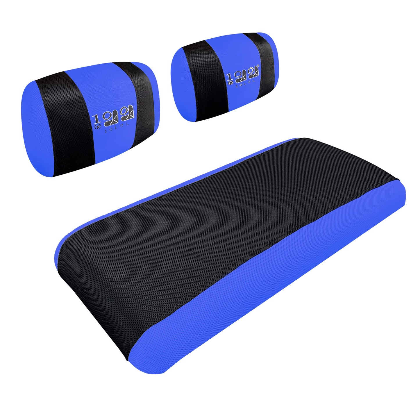 Golf Cart Polyester Mesh Seat Cover for Yamaha G2 G9 G16 G19 G22, Club Car DS Pre-2000, Blue Black