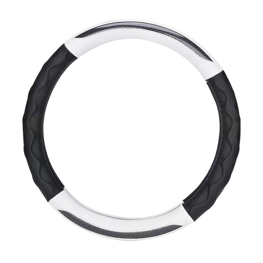 Golf Cart 14 Inch Black White Steering Wheel Cover for Club Car DS Precedent, All Yamaha Models