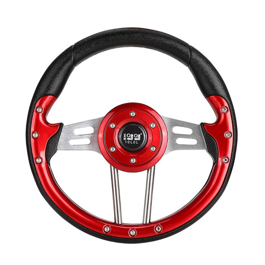 Golf Cart Steering Wheel, Style 4, Red