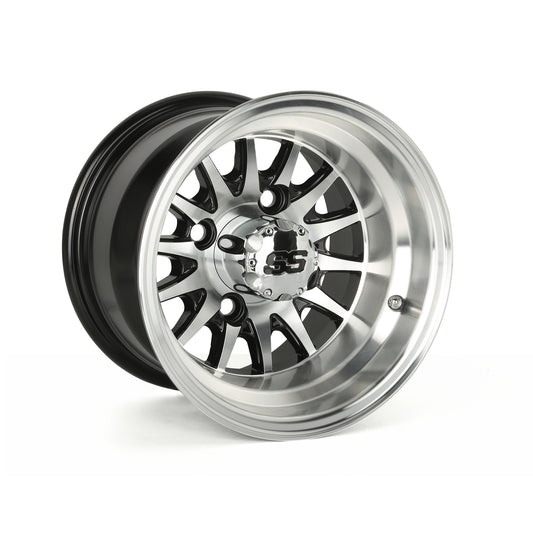 Golf Cart Aluminum Wheels, Matte Black, Set of 4, Size: 10x7