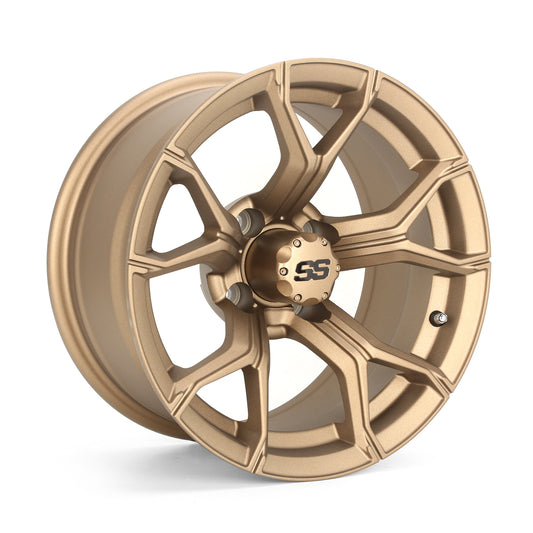 Golf Cart Aluminum Wheels, Machined Matte Bronze, Set of 4, Size: 14x7