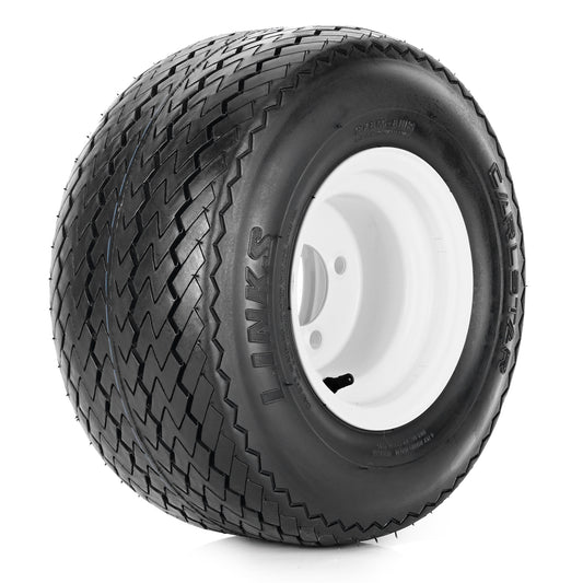 CARLSTAR LINKS Golf Cart Street Wheels + SteelTires Combo, Set of 4, Size 18*8.5-8