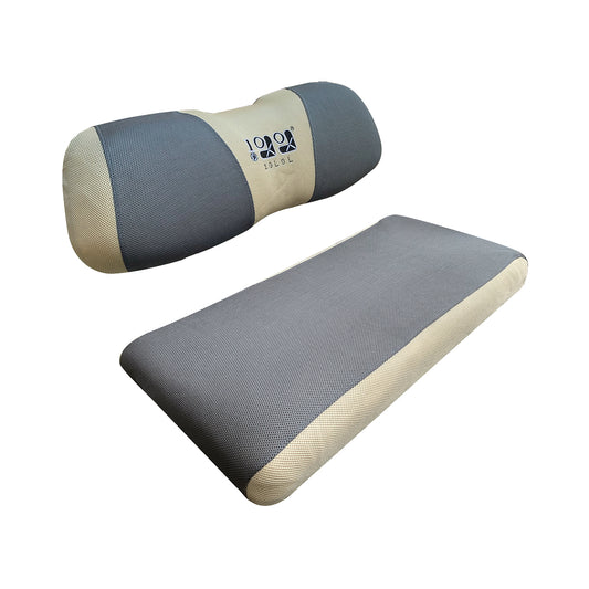 Golf Cart Polyester Mesh Seat Cover for Club Car Precedent, Yamaha Front Seat, L Size, Grey Beige
