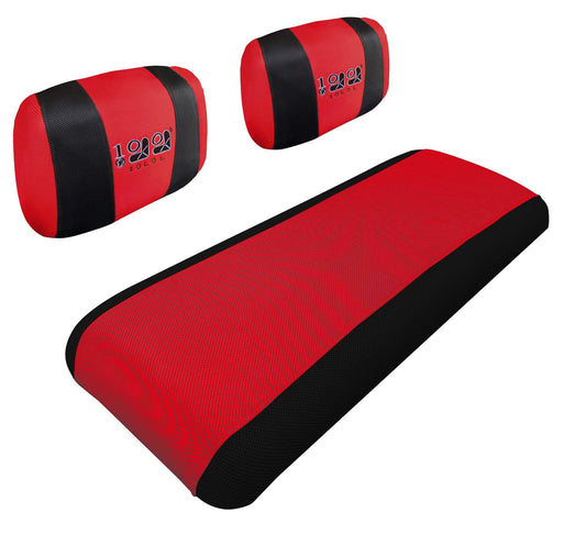 Golf Cart Polyester Mesh Seat Cover for Yamaha G2 G9 G16 G19 G22, Club Car DS Pre-2000, Red Black