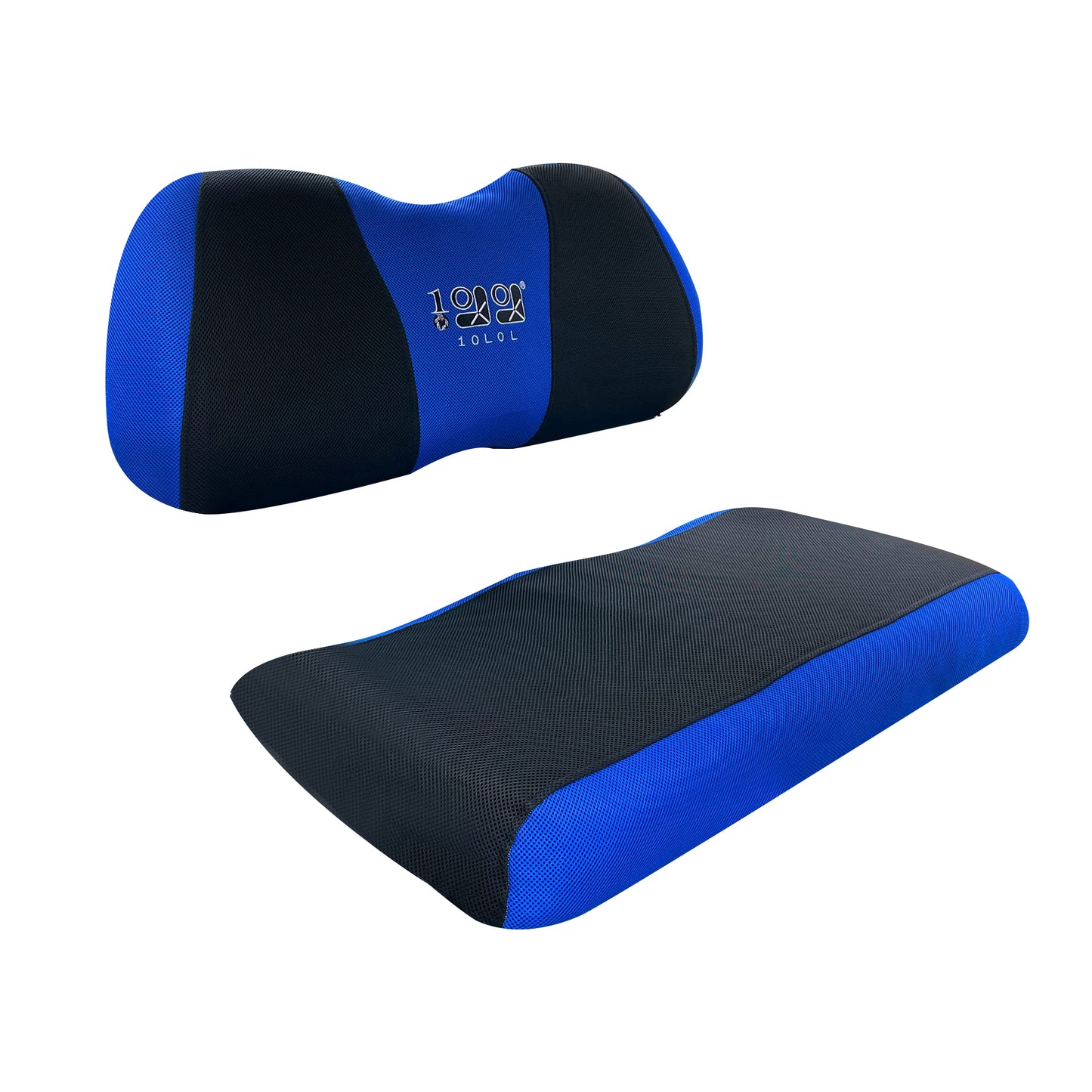 Golf Cart Polyester Mesh Seat Cover for Club Car Precedent, Yamaha Front Seat, L Size, Blue Black