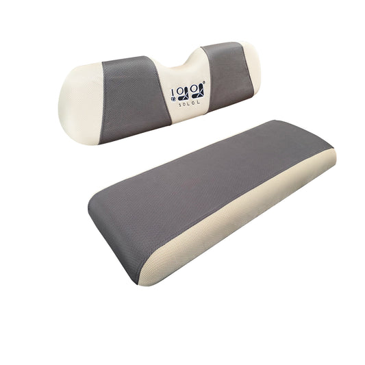 Golf Cart Polyester Mesh Universal Rear Seat Cover, Grey Beige