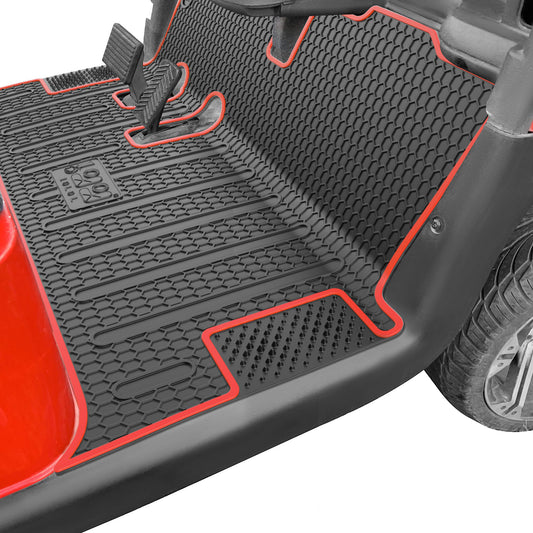 Golf Cart Red Full Coverage Floor Mat for EZGO RXV 2008-2022, 2 Five 2009-up