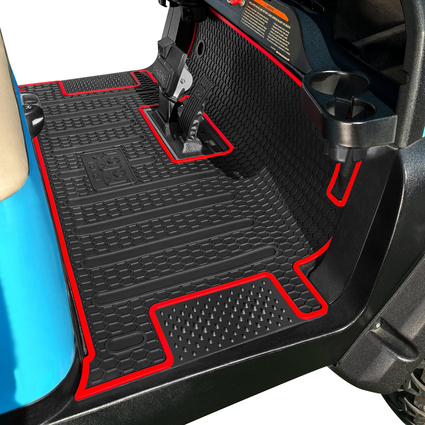 Golf Cart Red Full Coverage Floor Mat for Club Car Precedent 2004-2023, Onward Tempo 2017-2023, Villager V4L 2019-2023